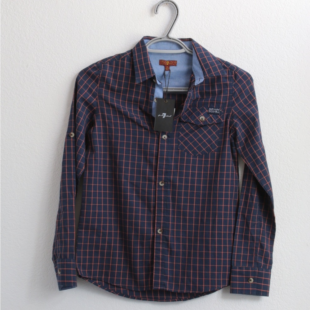 YOUTH 7 For All Mankind Button Down Shirt Sz: M